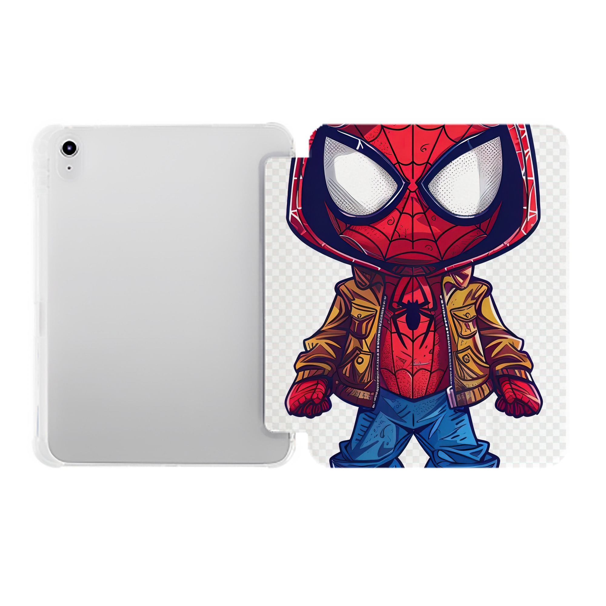 （画像用） Spider Man スパイダーマン IPad ケース ペン収納付き 三つ折りスタンド PUレザー×シリコン 対応機種9.5/10.5/10.9インチ